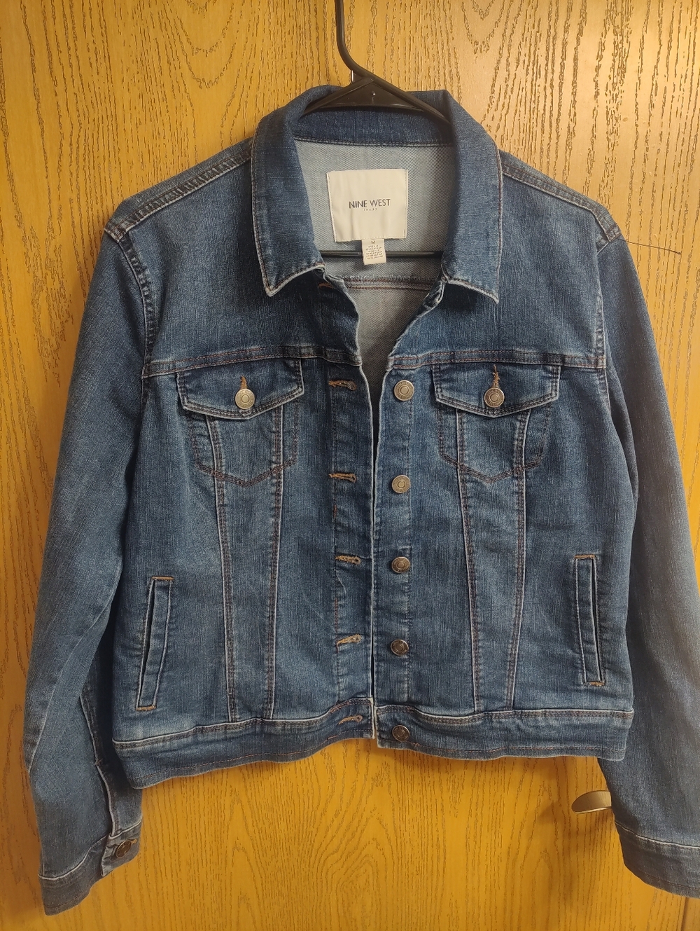 Nine West Medium Blue Denim Jacket with Button Front